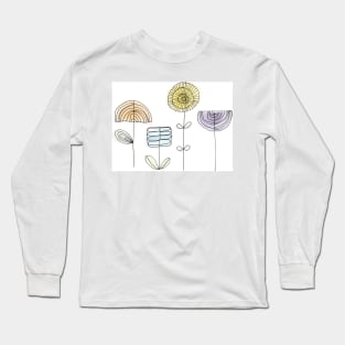 Post modern flowers Long Sleeve T-Shirt